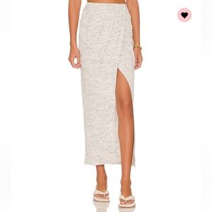 L’Academie Heather Gray Draped Wrap Skirt